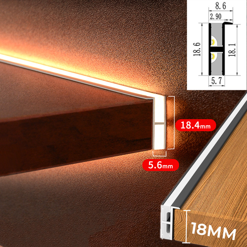 Aluminum T-Slot Profile - Ultra-Thin LED Cabinet Layer Lamp Aluminum