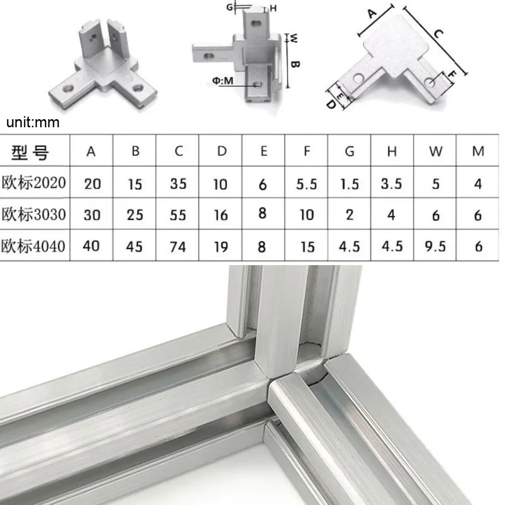 10 Pcs 3 Way Corner Bracket Co - Aluminum T-Slot Profile incelemesi ve fiyatı