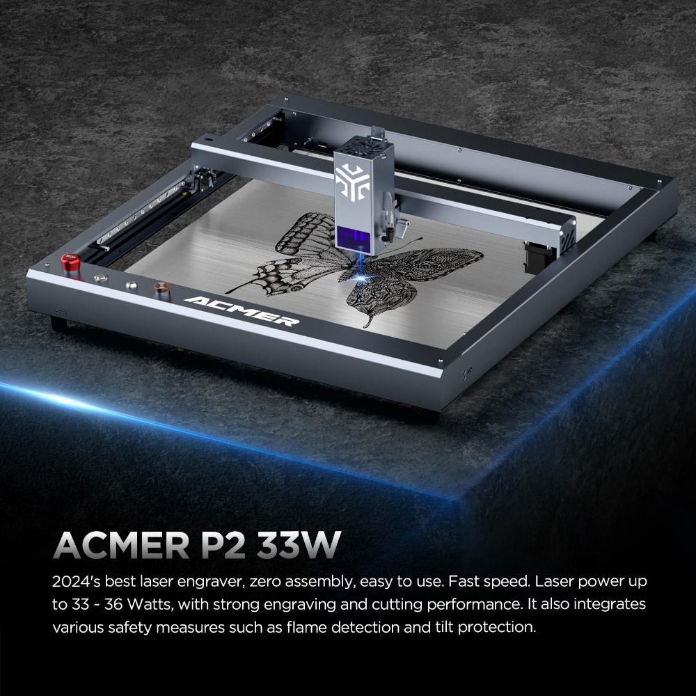 ACMER P2 33W lasers Engraver W - Industrial Laser Engraver For Wood incelemesi ve fiyatı