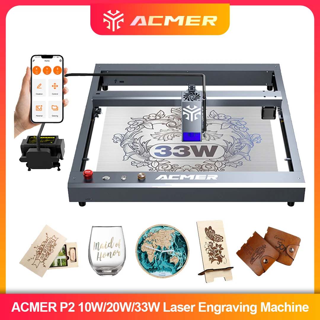 ACMER P2 Laser Engraver 33W 20 - Industrial Laser Engraver For Wood incelemesi ve fiyatı